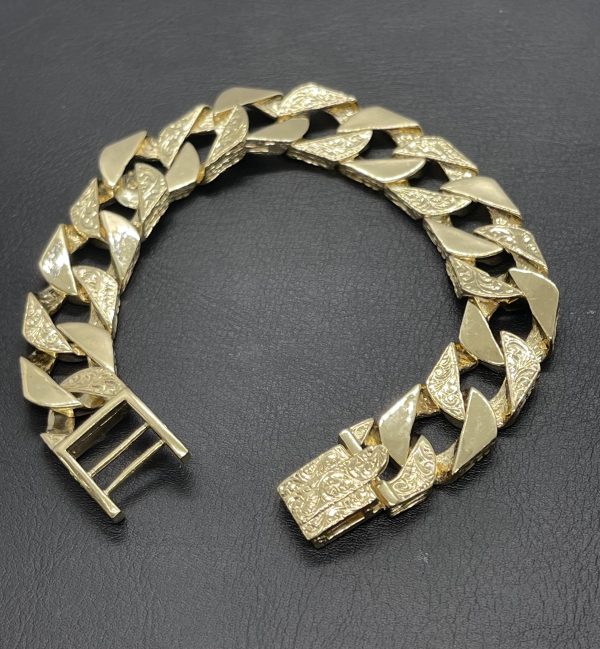 9ct Gold 20.5cm Solid Flat Curb Bracelet | Angus & Coote